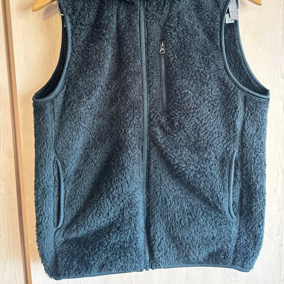 Uniqlo Womens XS X-Small Medium Weight Green Vest Full Zip Sherpa Winter GUC - Picture 2 of 8